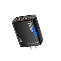 New 5 in 1 GaN Charger For IPhone 16 15pro Desktop Laptop Samsung 240W Fast Charging Adapter 120w Type To TypeC Cable Charger