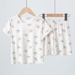 Summer CHILDREN'S Clothing Short Sleeve Shorts 2-piece Suit for Boys and Girls Comfortable Wild Blue Elephant Suit.