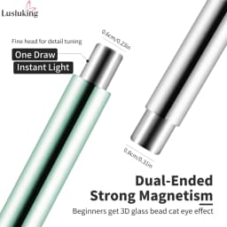 Cat Eye Nail Art Magnetic Tool Cylindrical Stick with Ball Magnet Manicure Accessory for Glass Bead Effects Fits UV Gel Polish