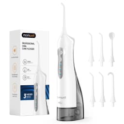 D52 Portable Cordless Water Flosser USB Rechargeable Water Jet Floss Tooth Pick 6 Jet Tip 300ml 3 Modes Teeth Clean for Travel