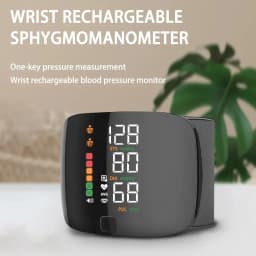 New LED Wrist Blood Pressure Monitor Rechargeable English Voice Broadcast Sphygmomanometer Tonometer BP Monitor