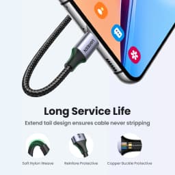 UGREEN 3A USB C Type C Cable for iPhone 18/17/16/15 Xiaomi Poco Samsung 18W Charging Wire USB2.0 Data Cord Carplay QC3.0 0.25-3M