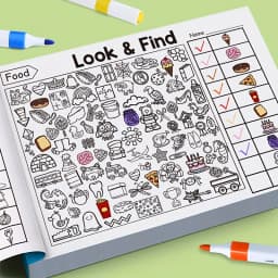 Children's Hidden Objects Coloring Book, with 100+ Find & Color Pages - Interactive Find & Color Activity Workbook, Suitable for School, Home, Travel - Educational Puzzle Book