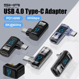 90 Degree USB C Adapter Right Angle U Shape Type C Adapter 40Gbps Data Transfer PD 140W USB4.0 8K 60Hz Video for Thunderbolt 3/4
