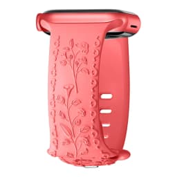 Flower Engraved Strap For Apple Watch Bands 44mm 40mm 49mm 41mm 45mm 38mm 42mm Bracelet iWatch Series 12 9 7 6 3 ultra 4 se Band