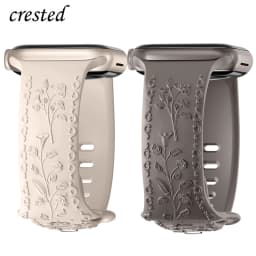 Flower Engraved Strap For Apple Watch Bands 44mm 40mm 49mm 41mm 45mm 38mm 42mm Bracelet iWatch Series 12 9 7 6 3 ultra 4 se Band
