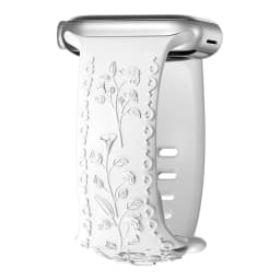 Flower Engraved Strap For Apple Watch Bands 44mm 40mm 49mm 41mm 45mm 38mm 42mm Bracelet iWatch Series 12 9 7 6 3 ultra 4 se Band