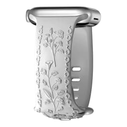 Flower Engraved Strap For Apple Watch Bands 44mm 40mm 49mm 41mm 45mm 38mm 42mm Bracelet iWatch Series 12 9 7 6 3 ultra 4 se Band