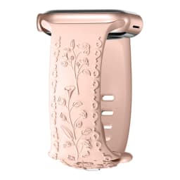 Flower Engraved Strap For Apple Watch Bands 44mm 40mm 49mm 41mm 45mm 38mm 42mm Bracelet iWatch Series 12 9 7 6 3 ultra 4 se Band