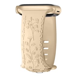 Flower Engraved Strap For Apple Watch Bands 44mm 40mm 49mm 41mm 45mm 38mm 42mm Bracelet iWatch Series 12 9 7 6 3 ultra 4 se Band
