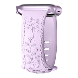 Flower Engraved Strap For Apple Watch Bands 44mm 40mm 49mm 41mm 45mm 38mm 42mm Bracelet iWatch Series 12 9 7 6 3 ultra 4 se Band
