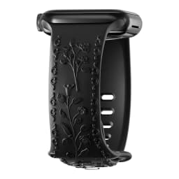 Flower Engraved Strap For Apple Watch Bands 44mm 40mm 49mm 41mm 45mm 38mm 42mm Bracelet iWatch Series 12 9 7 6 3 ultra 4 se Band
