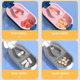 Pill Cutter With Invisible Storage Box Portable 2 In 1 Mini Drug Tablet Medicine Dustproof Divider Organizer Crusher Pill Box