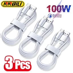 NNBILI 1-3PCS 10A 100W Type C Super Fast Charging Cable Data Cord For  Huawei OPPO vivo Quick Charing,not iPhone、xiaomi、samsung