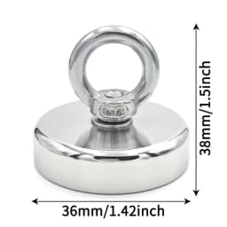 D16~D42mm Super Strong Neodymium Fishing Hook N52 Heavy Duty Rare Earth Neodymium with Countersunk Hole Eyebolt Salvage Magnetic