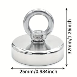 D16~D42mm Super Strong Neodymium Fishing Hook N52 Heavy Duty Rare Earth Neodymium with Countersunk Hole Eyebolt Salvage Magnetic