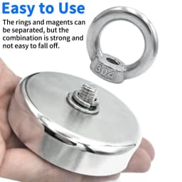 D16~D42mm Super Strong Neodymium Fishing Hook N52 Heavy Duty Rare Earth Neodymium with Countersunk Hole Eyebolt Salvage Magnetic