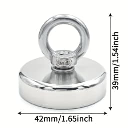 D16~D42mm Super Strong Neodymium Fishing Hook N52 Heavy Duty Rare Earth Neodymium with Countersunk Hole Eyebolt Salvage Magnetic