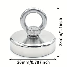 D16~D42mm Super Strong Neodymium Fishing Hook N52 Heavy Duty Rare Earth Neodymium with Countersunk Hole Eyebolt Salvage Magnetic