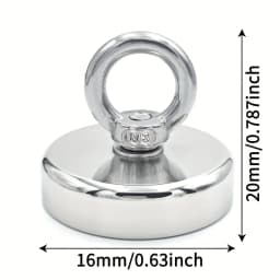 D16~D42mm Super Strong Neodymium Fishing Hook N52 Heavy Duty Rare Earth Neodymium with Countersunk Hole Eyebolt Salvage Magnetic
