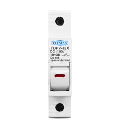 1P 2P DC Fuse Holder 10*38mm High Voltage Solar PV 1100V TOMZN TOPV-30 Base Photovoltaic System Protection Protector GPV