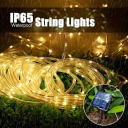 LED Solar String Lights Garden Waterproof Tube Rope Lamp Christmas Garland Fairy Lights For Outdoor Holiday Home Decoration