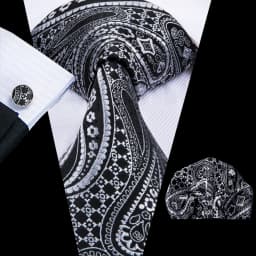 Hi-Tie 8.5cm Black Solid Striped Paisley Men's Business Tie Neck Tie for Men Fashion Luxury silk Wedding Necktie Gravatas