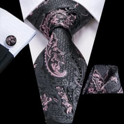 Hi-Tie 8.5cm Black Solid Striped Paisley Men's Business Tie Neck Tie for Men Fashion Luxury silk Wedding Necktie Gravatas