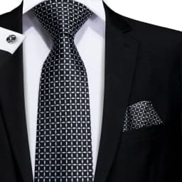 Hi-Tie 8.5cm Black Solid Striped Paisley Men's Business Tie Neck Tie for Men Fashion Luxury silk Wedding Necktie Gravatas