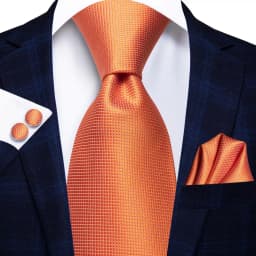 Hi-Tie Mens Necktie Luxury Orange Blue Novelty Wedding Tie For Men Hanky Cufflink Gift Tie Set Business Party Dropshipping