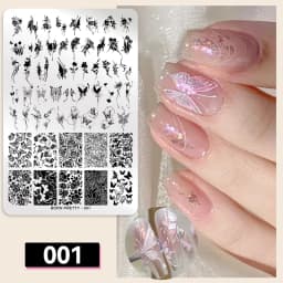 BORN PRETTY Classic Plaid French Nail Stamping Plates Easy Design Flower Leaves Nail Printing Stencil Floral Line Stamp Template