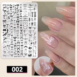 BORN PRETTY Classic Plaid French Nail Stamping Plates Easy Design Flower Leaves Nail Printing Stencil Floral Line Stamp Template