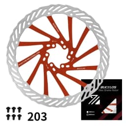 BUCKLOS Ultralight MTB Bike Hydraulic Disc Brake Rotor 160/180/203mm Mountain Road Racing Bicycle Brake Disc with 6 Free Bolts