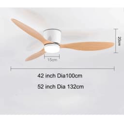 42 52 Inch Ceiling Fans With Lights Led 3 Color 6 Speeds DC Motor Fans Remote Control Low Floor Decorative Fans With Lighting