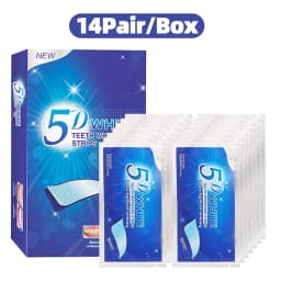 5D White Teeth Whitening Strip Whitening Gel Whiter Strip Removing Smoking Coffee Stain Effective Home Use Tooth Whitening Kit