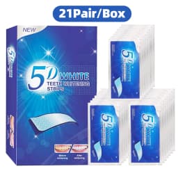 5D White Teeth Whitening Strip Whitening Gel Whiter Strip Removing Smoking Coffee Stain Effective Home Use Tooth Whitening Kit