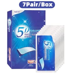 5D White Teeth Whitening Strip Whitening Gel Whiter Strip Removing Smoking Coffee Stain Effective Home Use Tooth Whitening Kit