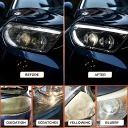 Car Headlight Restoration Polishing Kit - Auto Scratch Remover Headlamp Yellowed & Oxidation Cleaner Repair Paste for Headlight