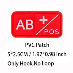 Small Patch with Hook,PVC Blood Type A B AB O POS NEG Emblemen,Patches Military Tactical Badges on Backpack,Outdoor Equipment