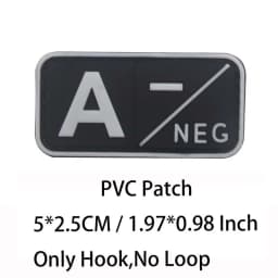 Small Patch with Hook,PVC Blood Type A B AB O POS NEG Emblemen,Patches Military Tactical Badges on Backpack,Outdoor Equipment