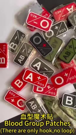 Small Patch with Hook,PVC Blood Type A B AB O POS NEG Emblemen,Patches Military Tactical Badges on Backpack,Outdoor Equipment