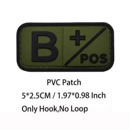 Small Patch with Hook,PVC Blood Type A B AB O POS NEG Emblemen,Patches Military Tactical Badges on Backpack,Outdoor Equipment