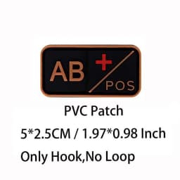 Small Patch with Hook,PVC Blood Type A B AB O POS NEG Emblemen,Patches Military Tactical Badges on Backpack,Outdoor Equipment