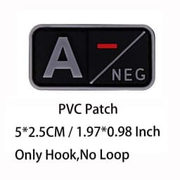 Small Patch with Hook,PVC Blood Type A B AB O POS NEG Emblemen,Patches Military Tactical Badges on Backpack,Outdoor Equipment