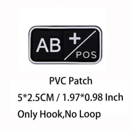 Small Patch with Hook,PVC Blood Type A B AB O POS NEG Emblemen,Patches Military Tactical Badges on Backpack,Outdoor Equipment