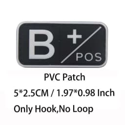 Small Patch with Hook,PVC Blood Type A B AB O POS NEG Emblemen,Patches Military Tactical Badges on Backpack,Outdoor Equipment