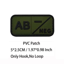 Small Patch with Hook,PVC Blood Type A B AB O POS NEG Emblemen,Patches Military Tactical Badges on Backpack,Outdoor Equipment