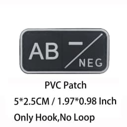 Small Patch with Hook,PVC Blood Type A B AB O POS NEG Emblemen,Patches Military Tactical Badges on Backpack,Outdoor Equipment