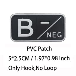 Small Patch with Hook,PVC Blood Type A B AB O POS NEG Emblemen,Patches Military Tactical Badges on Backpack,Outdoor Equipment