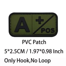 Small Patch with Hook,PVC Blood Type A B AB O POS NEG Emblemen,Patches Military Tactical Badges on Backpack,Outdoor Equipment